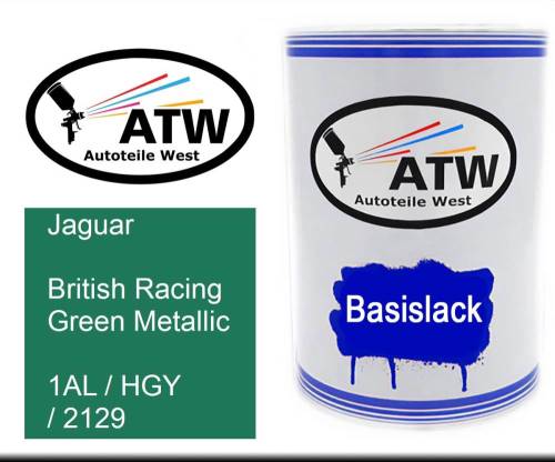 Jaguar, British Racing Green Metallic, 1AL / HGY / 2129: 500ml Lackdose, von ATW Autoteile West.